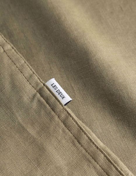 Billede af Les Deux Kris Linen SS Shirt Surplus Green